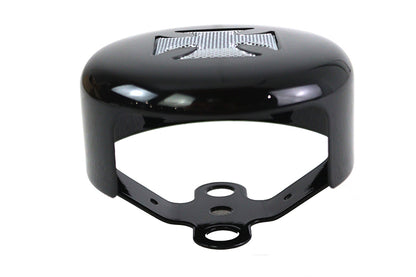Round Horn Cover Black with Chrome Maltese