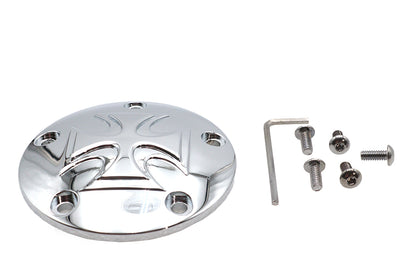 Red Baron Cross Ignition System Cover 5-Hole Chrome