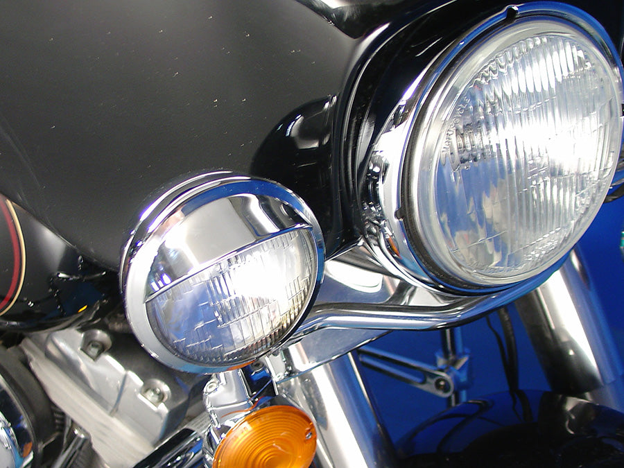 Chrome 4-1/2 Deco Spotlamp Visor Set