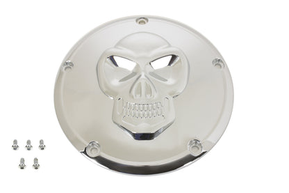 Raised Skull Derby Cover Chrome