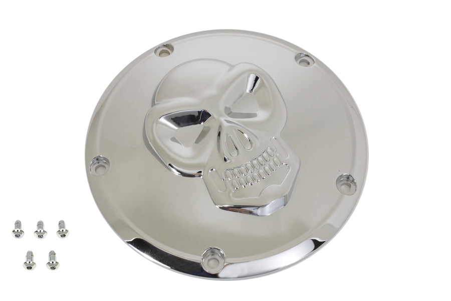 Raised Skull Derby Cover Chrome
