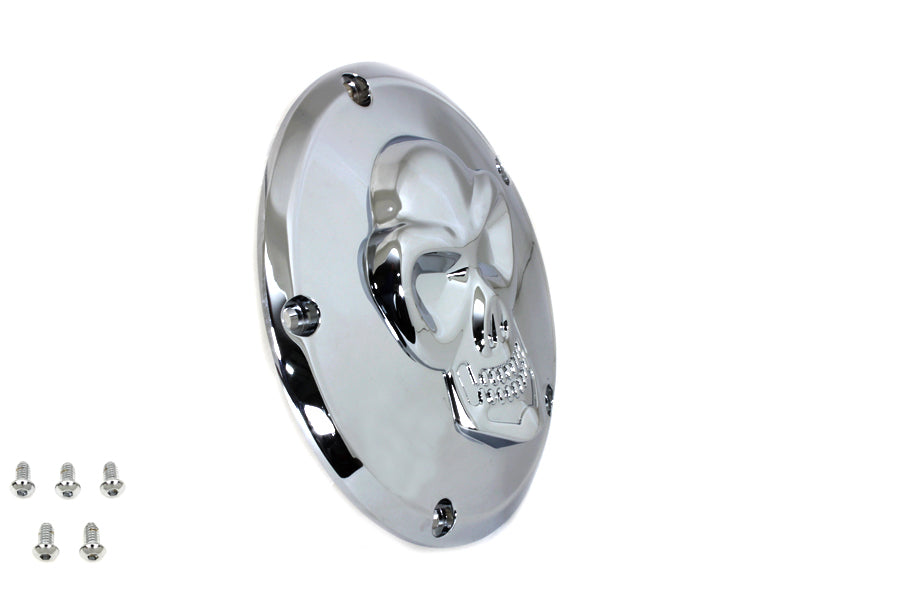 Raised Skull Derby Cover Chrome