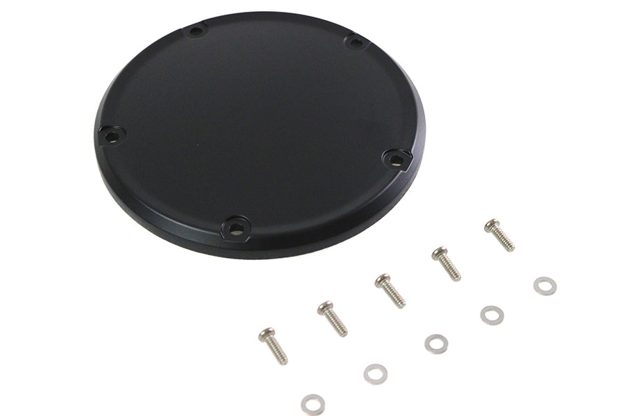 M8 Flat Black 5-Hole Smooth Derby Cover
