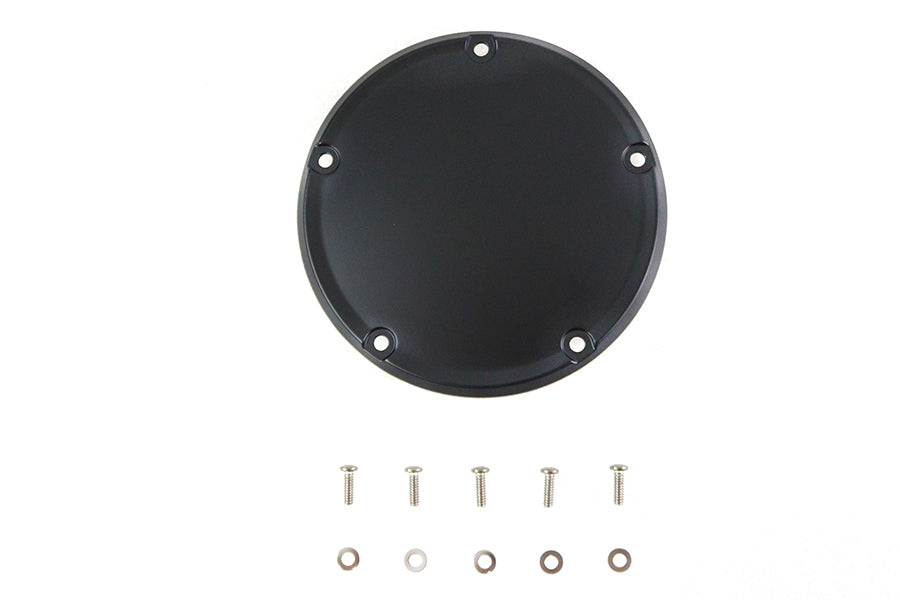 M8 Flat Black 5-Hole Smooth Derby Cover