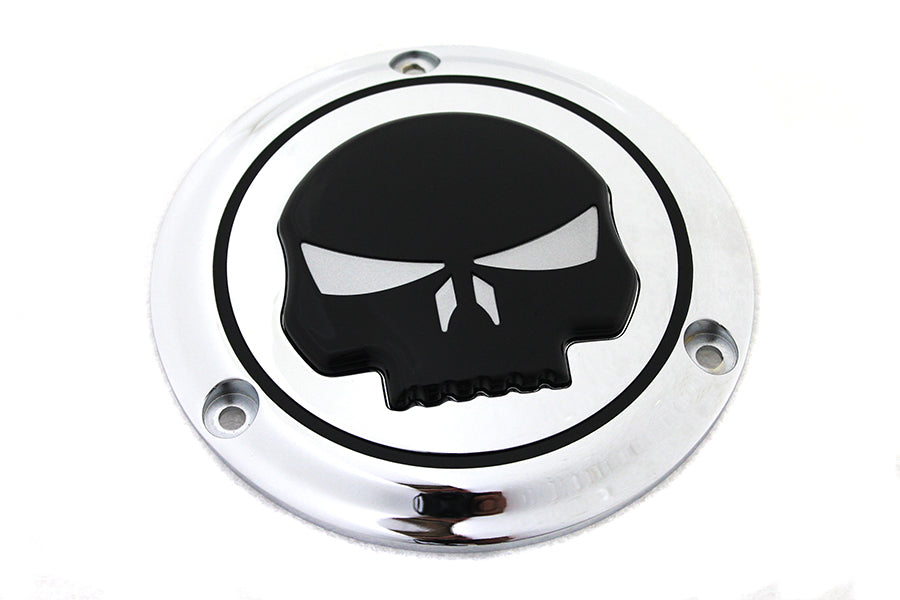Chrome 3 Hole Skull Derby Cover