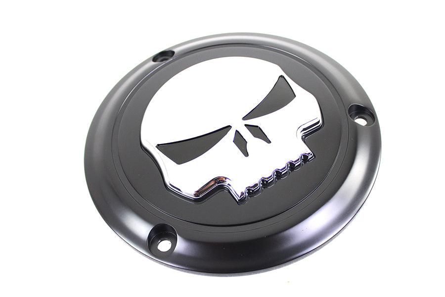 Black 3 Hole Skull Derby Cover