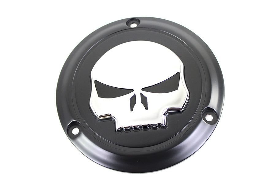 Black 3 Hole Skull Derby Cover