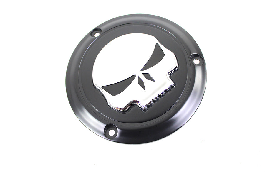 Black 3 Hole Skull Derby Cover