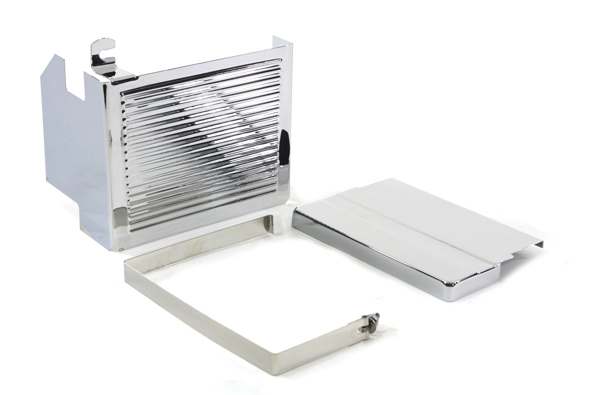 Chrome Ribbed Battery Cover Kit