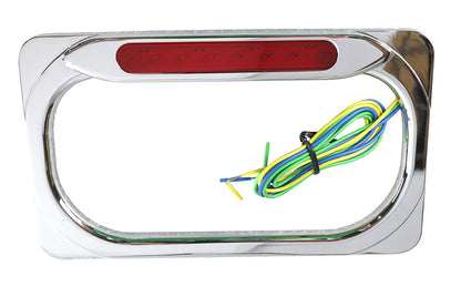 License Plate Frame Chrome Billet with LED Top Lamp