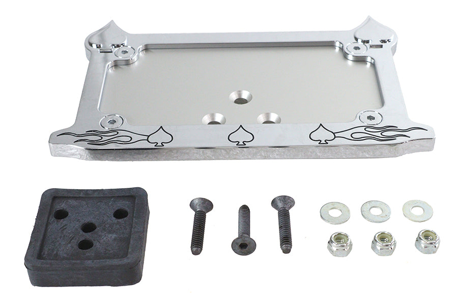 License Plate Frame Spade Style Chrome Billet