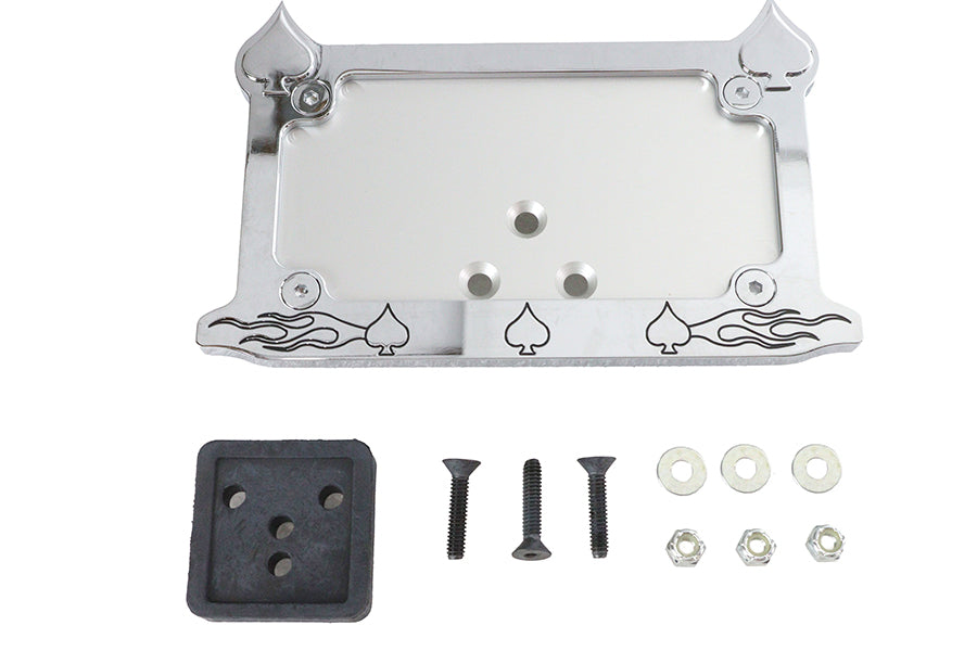 License Plate Frame Spade Style Chrome Billet