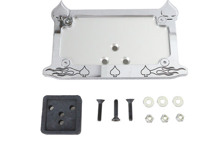 License Plate Frame Spade Style Chrome Billet