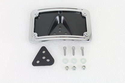 License Plate Bracket Curved Laydown Style Chrome Billet
