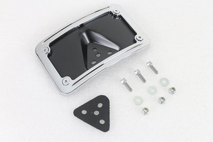 License Plate Bracket Curved Laydown Style Chrome Billet