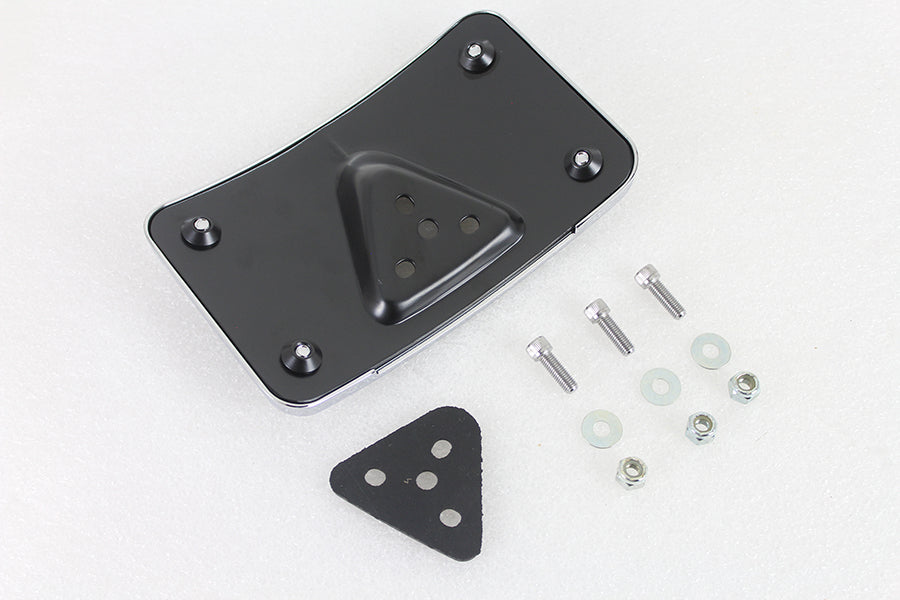 License Plate Bracket Curved Laydown Style Chrome Billet