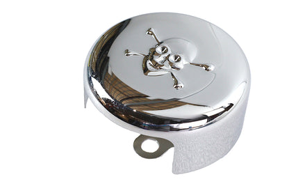 Skull Round Horn Cover Chrome