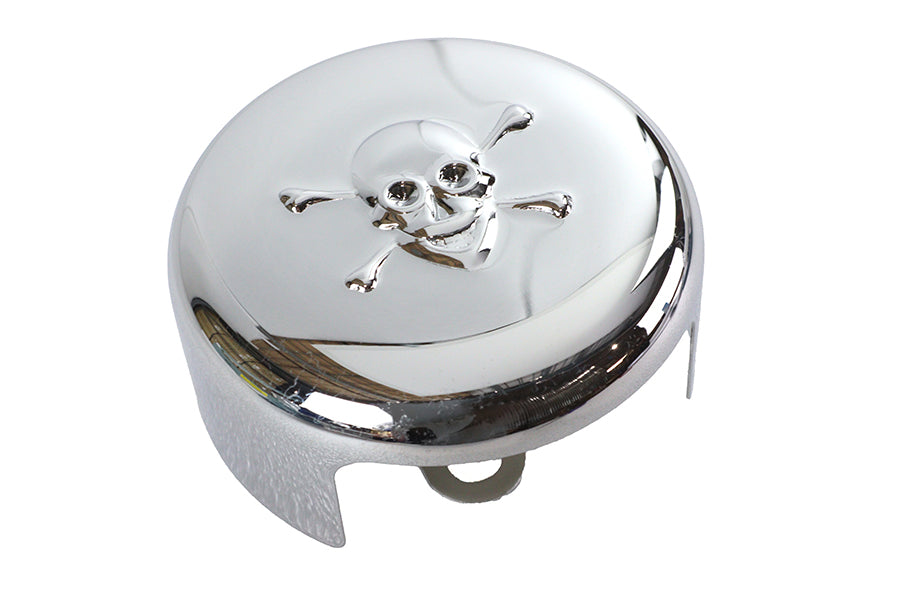 Skull Round Horn Cover Chrome