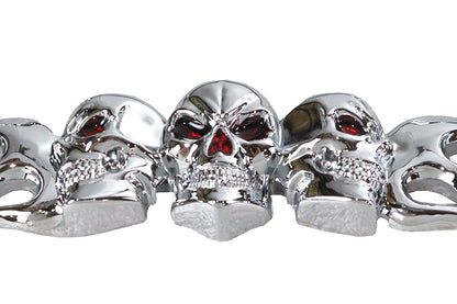 License Plate Frame Skull Style Chrome