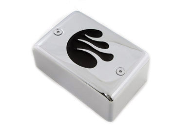 Chrome Ignition Module Cover with Black Flame