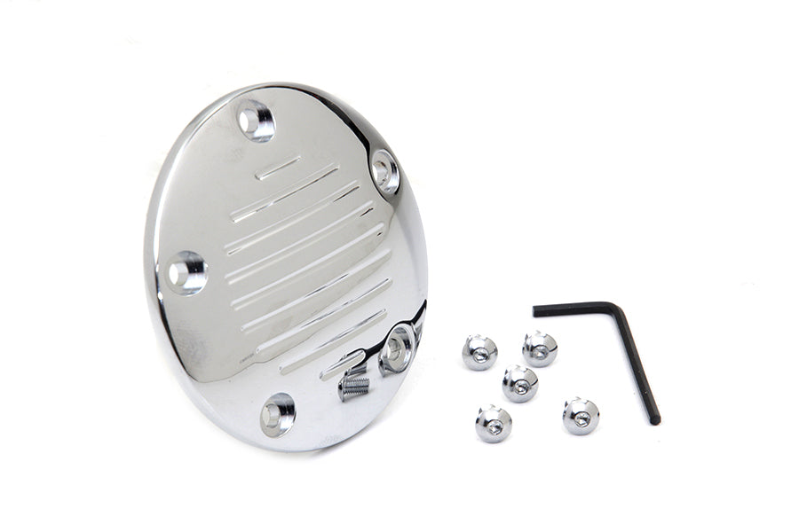 Grooved Ignition System Cover 5-Hole Chrome