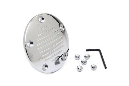 Grooved Ignition System Cover 5-Hole Chrome