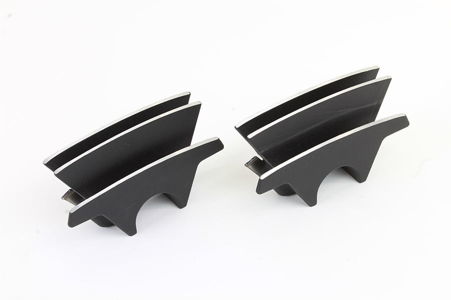 M8 Finned Spark Plug Cover Set Black