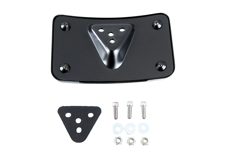 License Plate Bracket Curved Laydown Style Black