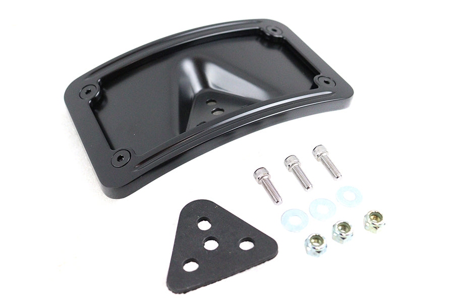 License Plate Bracket Curved Laydown Style Black