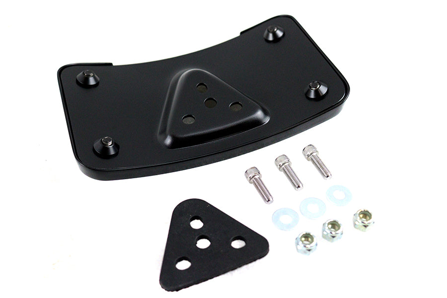 License Plate Bracket Curved Laydown Style Black