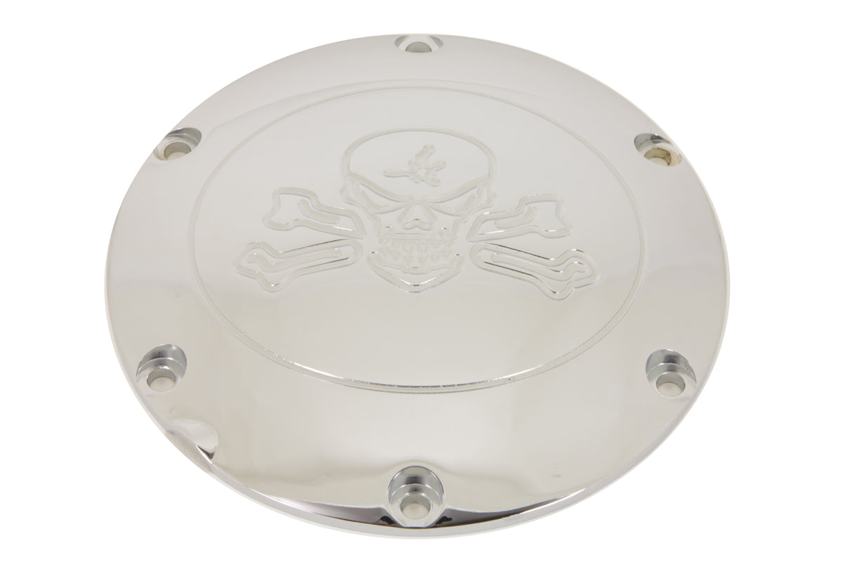 Skull with Cross Bones Derby Cover Chrome