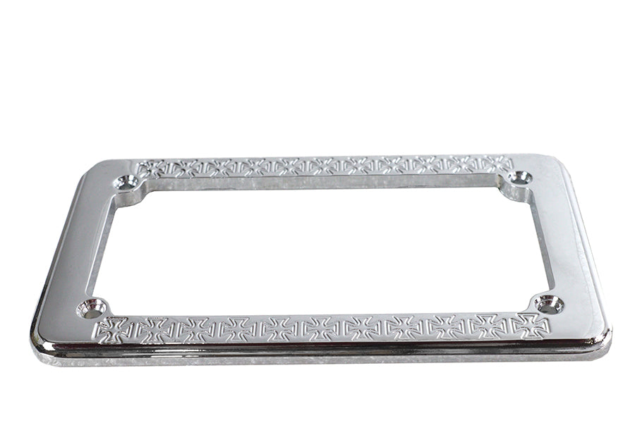 License Plate Frame Maltese Style Chrome