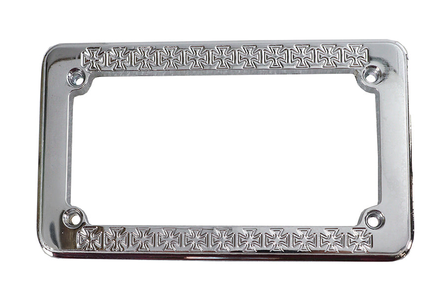 License Plate Frame Maltese Style Chrome