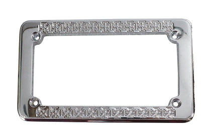 License Plate Frame Maltese Style Chrome