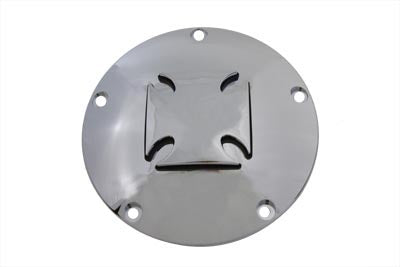 Iron Cross Raised Derby Cover Chrome Billet
