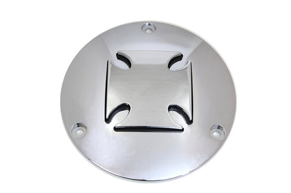 Iron Cross Raised Primary Derby Cover Chrome Billet