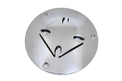 Iron Cross Raised Primary Derby Cover Chrome Billet