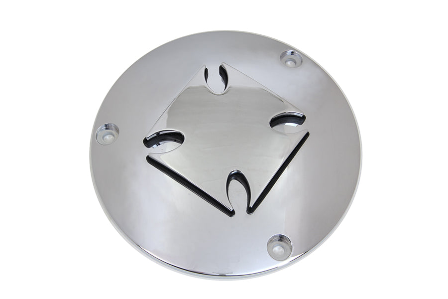 Iron Cross Raised Primary Derby Cover Chrome Billet