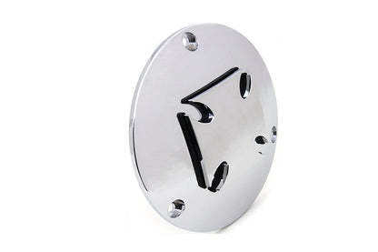 Iron Cross Raised Primary Derby Cover Chrome Billet