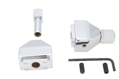 Chrome Rear Axle Adjuster Cap Set Pyramid Style