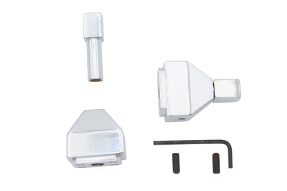 Chrome Rear Axle Adjuster Cap Set Pyramid Style