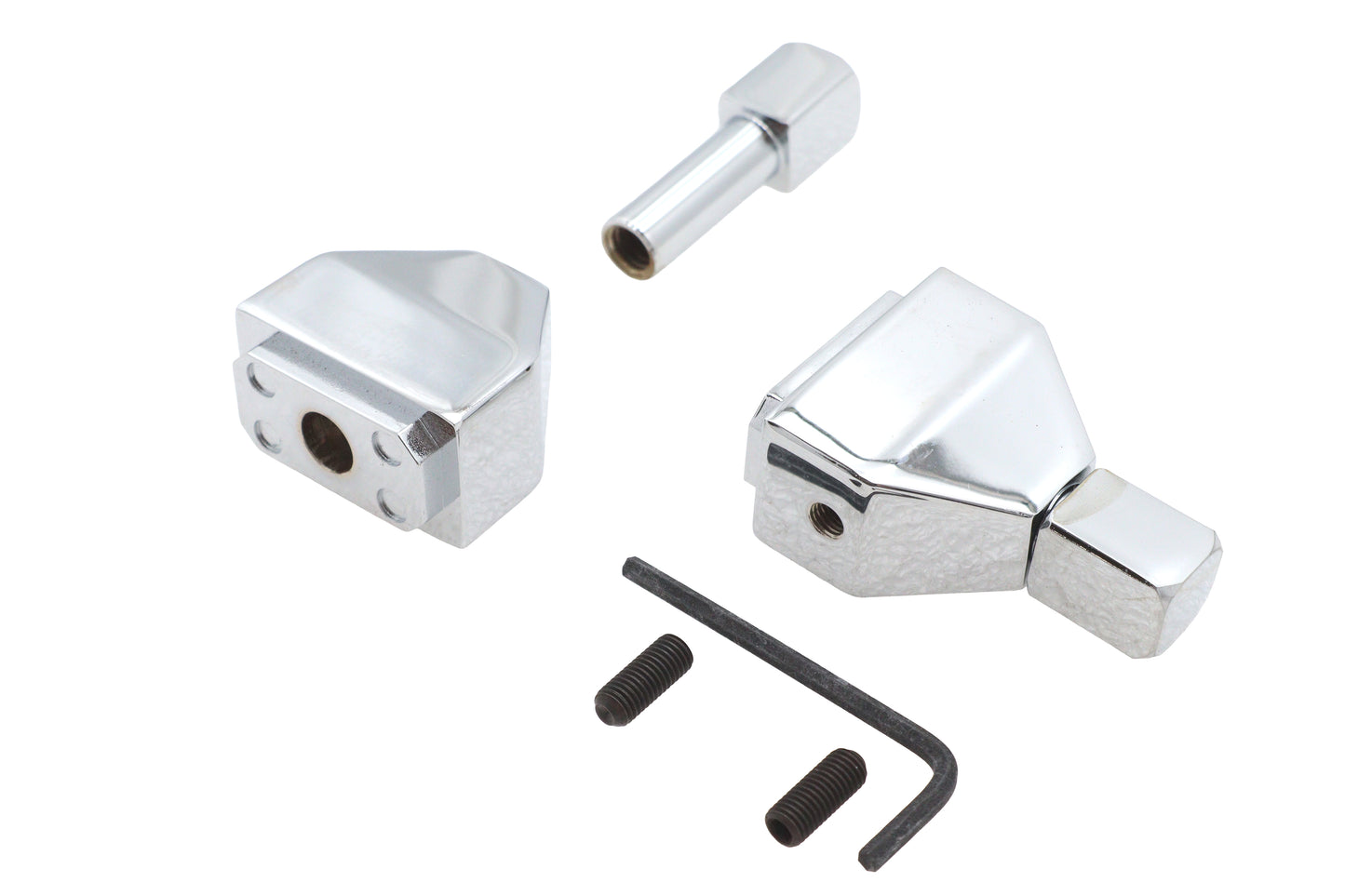 Chrome Rear Axle Adjuster Cap Set Pyramid Style