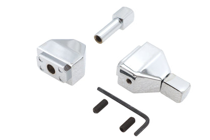 Chrome Rear Axle Adjuster Cap Set Pyramid Style