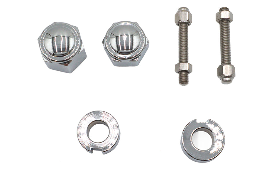 Chrome Rear Axle Adjuster and Nut Kit