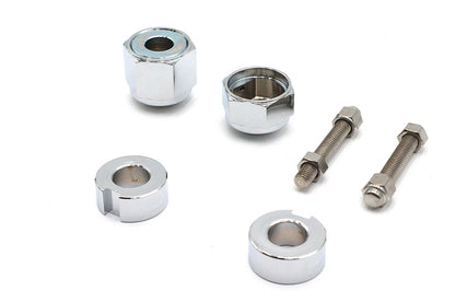 Chrome Rear Axle Adjuster and Nut Kit