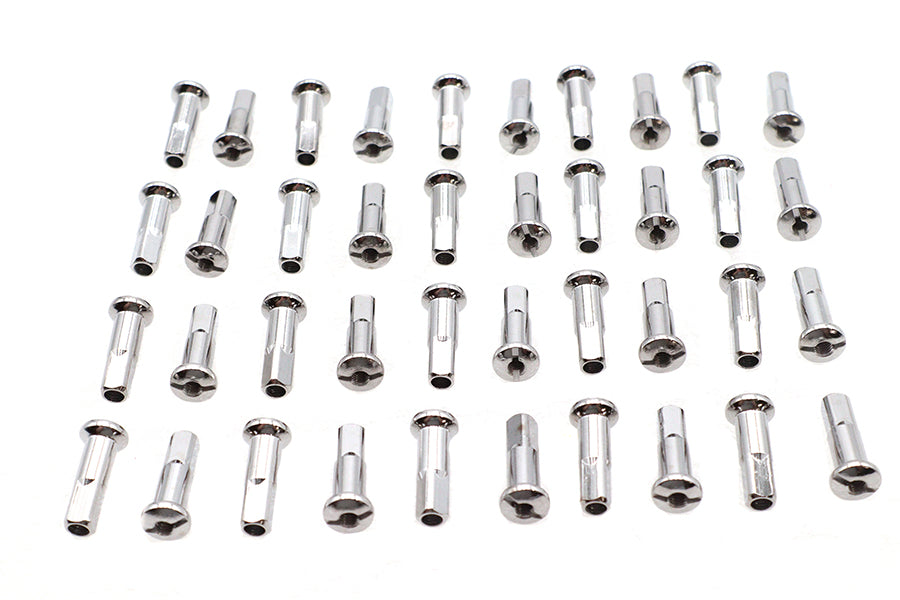 Spoke 40 Piece Chrome Nipple Set