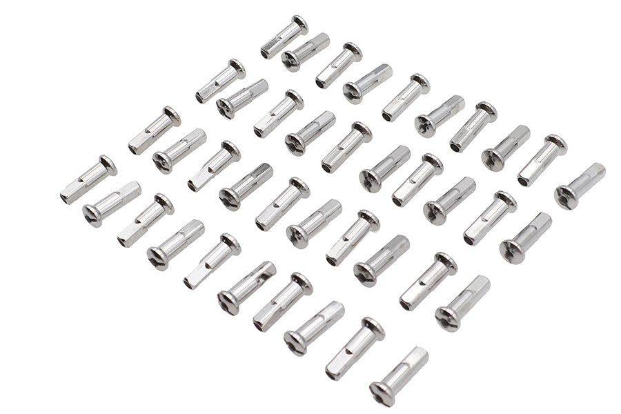 Spoke 40 Piece Chrome Nipple Set