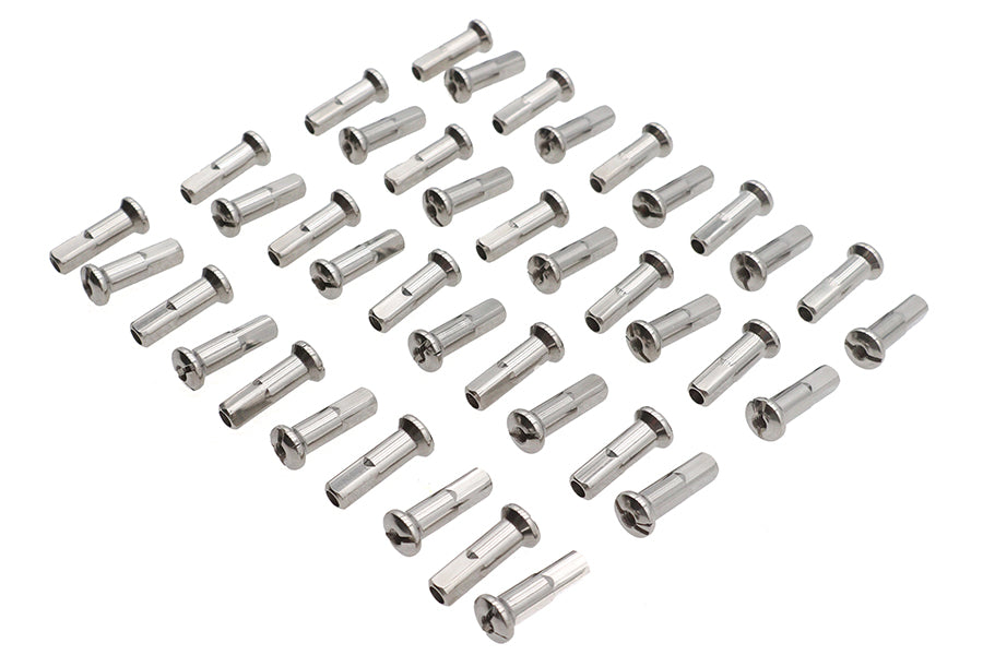 Spoke 40 Piece Chrome Nipple Set