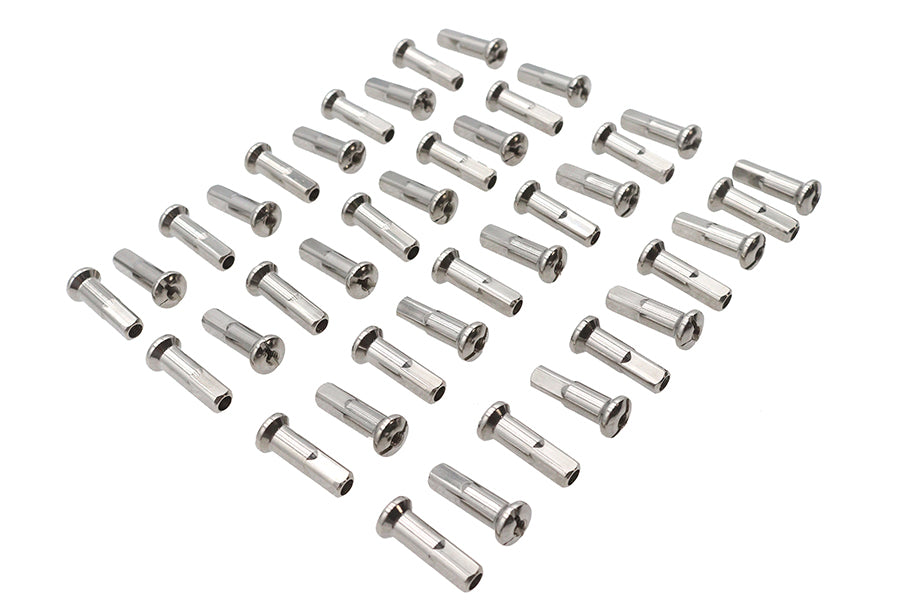 Spoke 40 Piece Chrome Nipple Set