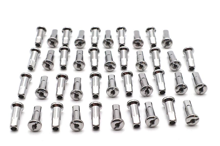 Spoke 40 Piece Chrome Nipple Set